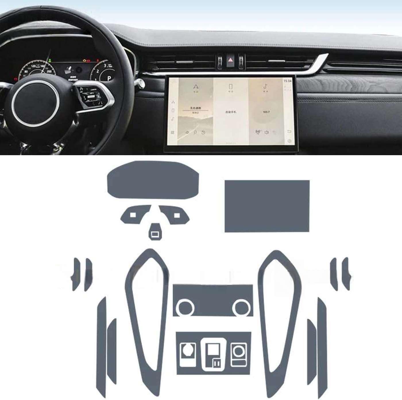 Car Interior Paint Protection Film Console Scratch Transparent TPU Film, for Jaguar F-PACE 2021-2024(Set/LHD)
