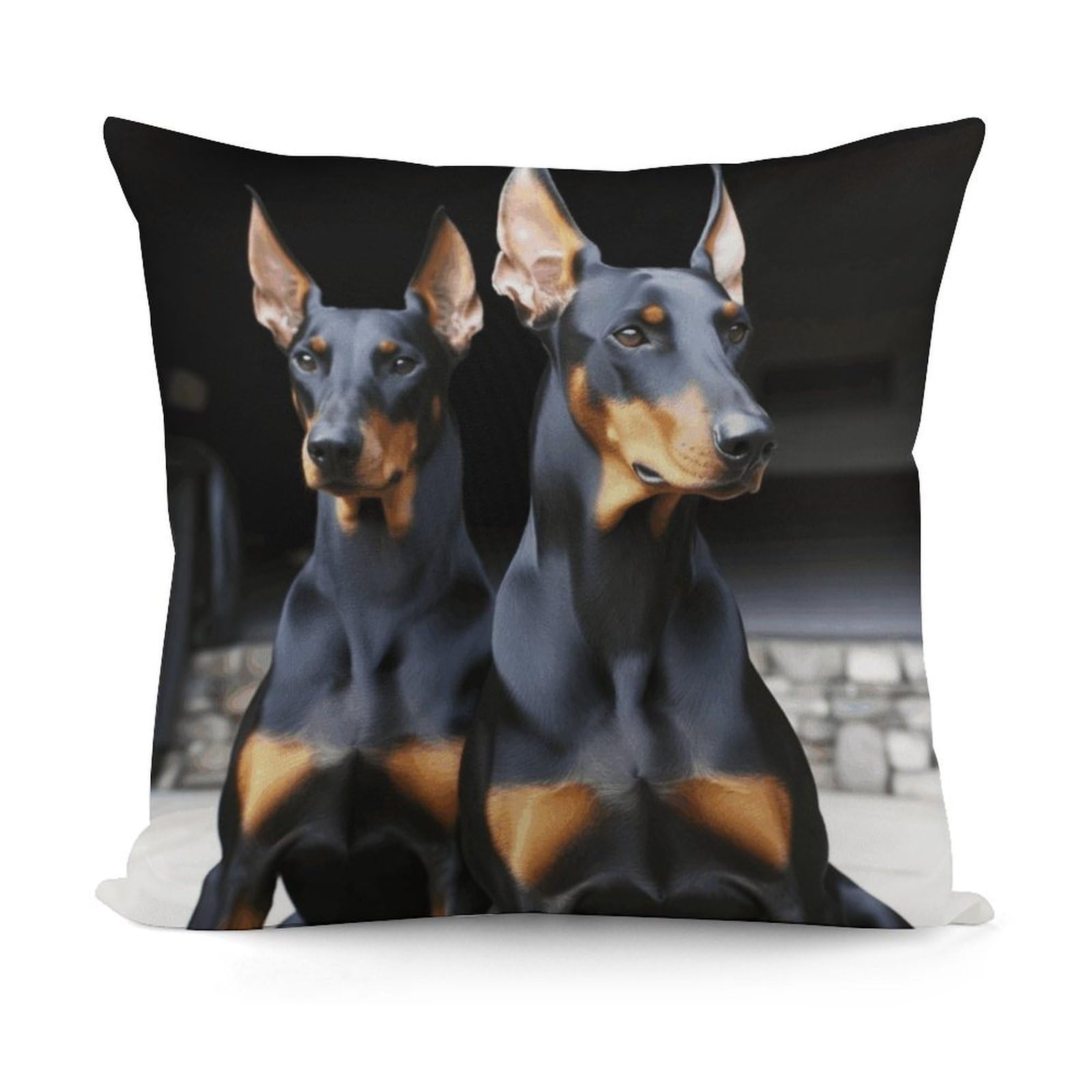 VstaDank Doberman Throw Pillow Covers Fade-Resistant Plush Pillow Case Cozy Square Cushion Case Removable Pillowcase Exquisite Pillow Shams Soft Pillow Protector 18"x18"
