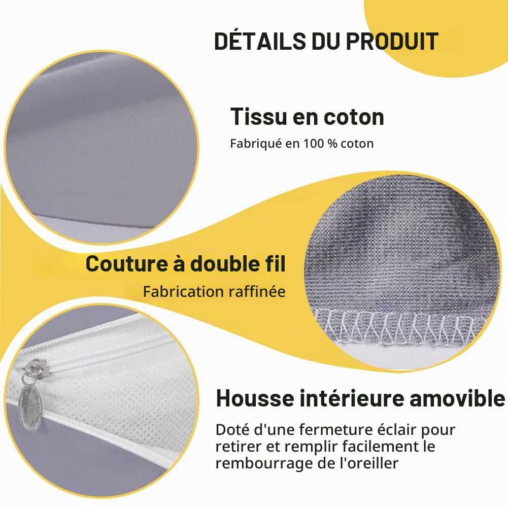 FARYODI Coussin de grossesse en forme de U - Housse de rechange - 140 x 80 cm - Pour femme enceinte et d'allaitement - 100 % coton - Amovible et lavable en machine - Doux pour la peau - Respirant