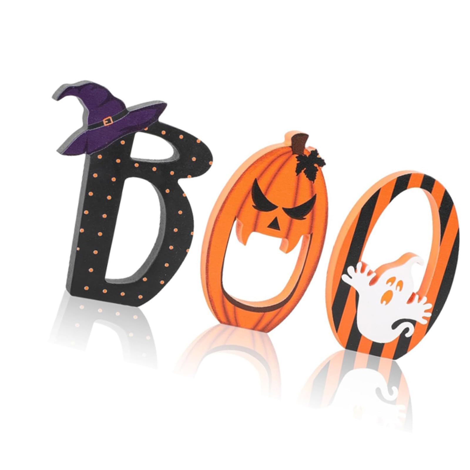 Jazuaiao Oaken Halloween Deck Set of 3 Jeer Manifestation Vegetable Bat Figurines for Threshold Table Window Display Halloween Party Wood Handicrafts