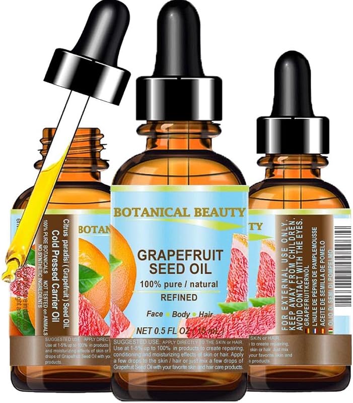 Óleo de semente de grapefruit Botanical Beauty, óleo carreador refinado, 15 mL