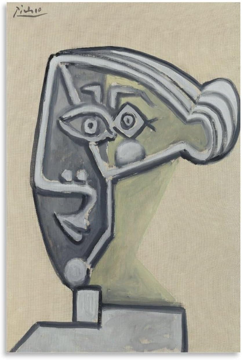 ZZYGGN GMGSW Woman's Head by Pablo Picasso Poster and Prints Abstract Canvas Painting Pablo Picasso Wall Art for Living Room Picture Decor 40x55cm Frameless