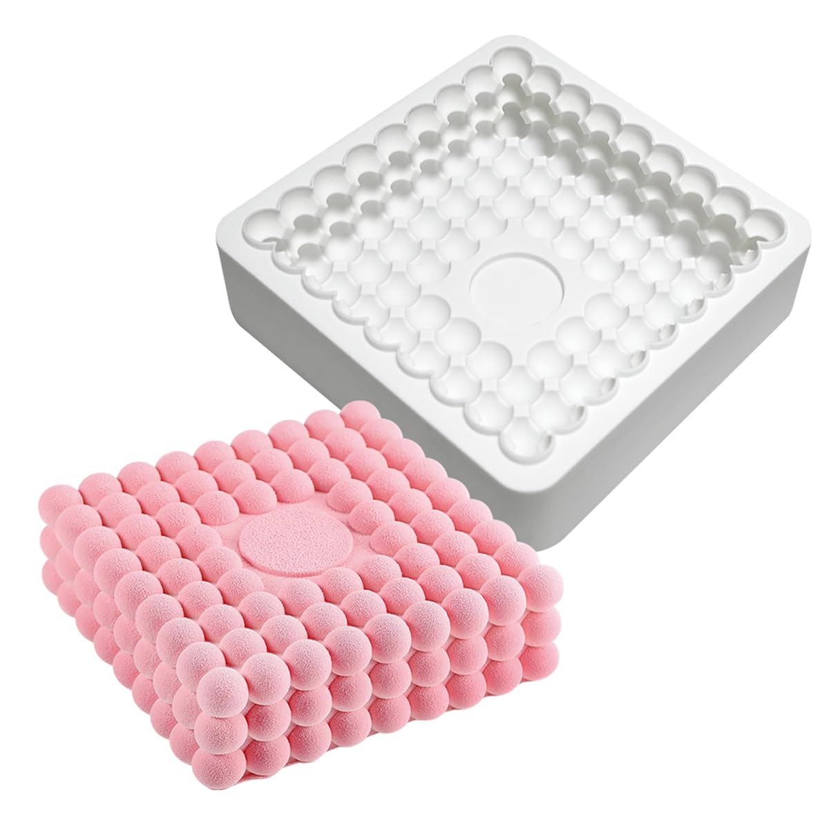 TUKE Molde de silicona de forma cuadrada para jabón, moldes de silicona para pasteles, fondant, moldes para hornear chocolate, postre francés, caramelos, cubitos de hielo, jabón (cuadrado K)