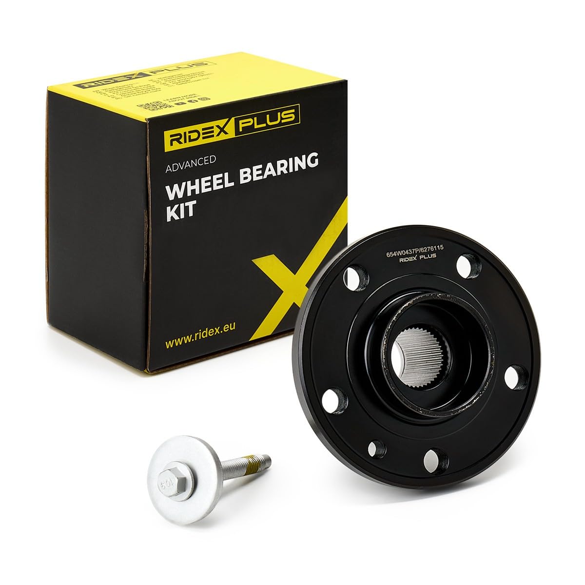 RIDEX PLUS 654W0437P Juego de cojinete de rueda Delantero, ambos lados con tornillo Compatible con VOLVO V50 545
