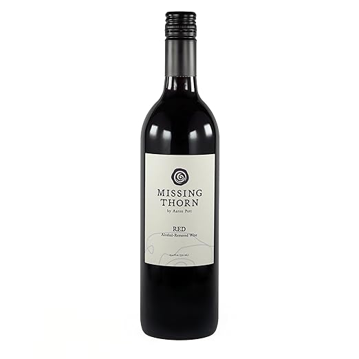 Missing Thorn Red Alcohol-Removed Malbec Wine by Aaron Pott - Sip Clean Non-alcoholic wine with Rich Black Cherry & Plum Notes - Low Sugar, Vegan, Gluten-Free, 45 Calories per 5oz.