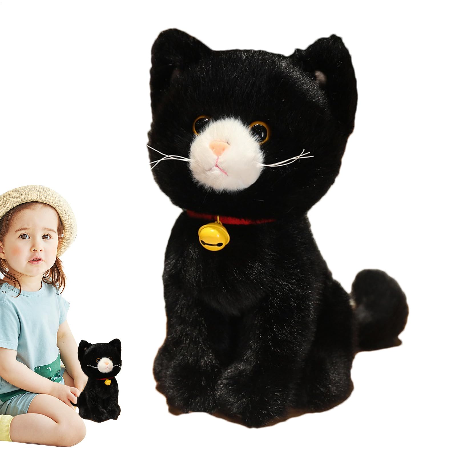 Peluche chat doudou doux 27 cm, l'idée cadeau idéale - 8
