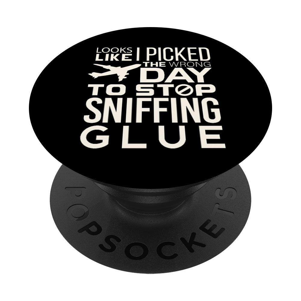 Funny Sarcastic Glue sniffing design PopSockets Grip and Stand for Phones and Tablets