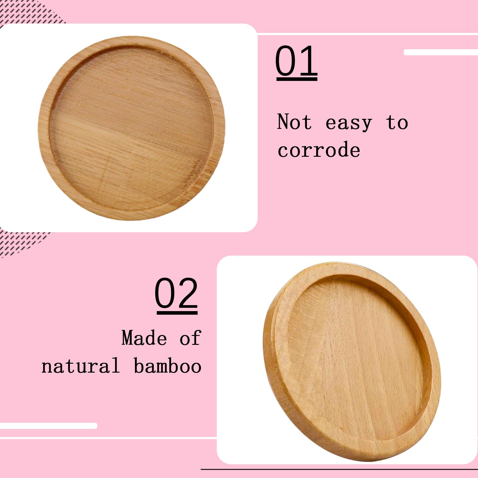 Supports à Bougies En Bois D'acacia - Lot De 2, Rond, Jusqu'à 7 Cm De Diamètre | Sous-verres Pour Bougies Piliers