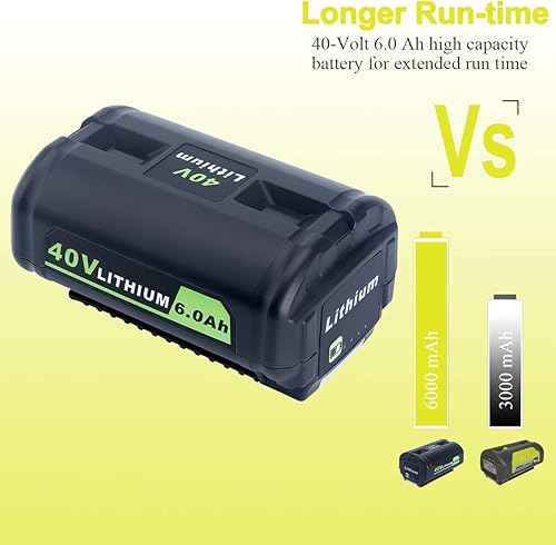Miniatura 4 de Lasica Batería de litio de repuesto para Ryobi 40V 6.0Ah, compatible con Ryobi 40-Volt Collection Herramientas eléctricas inalámbricas RY405010