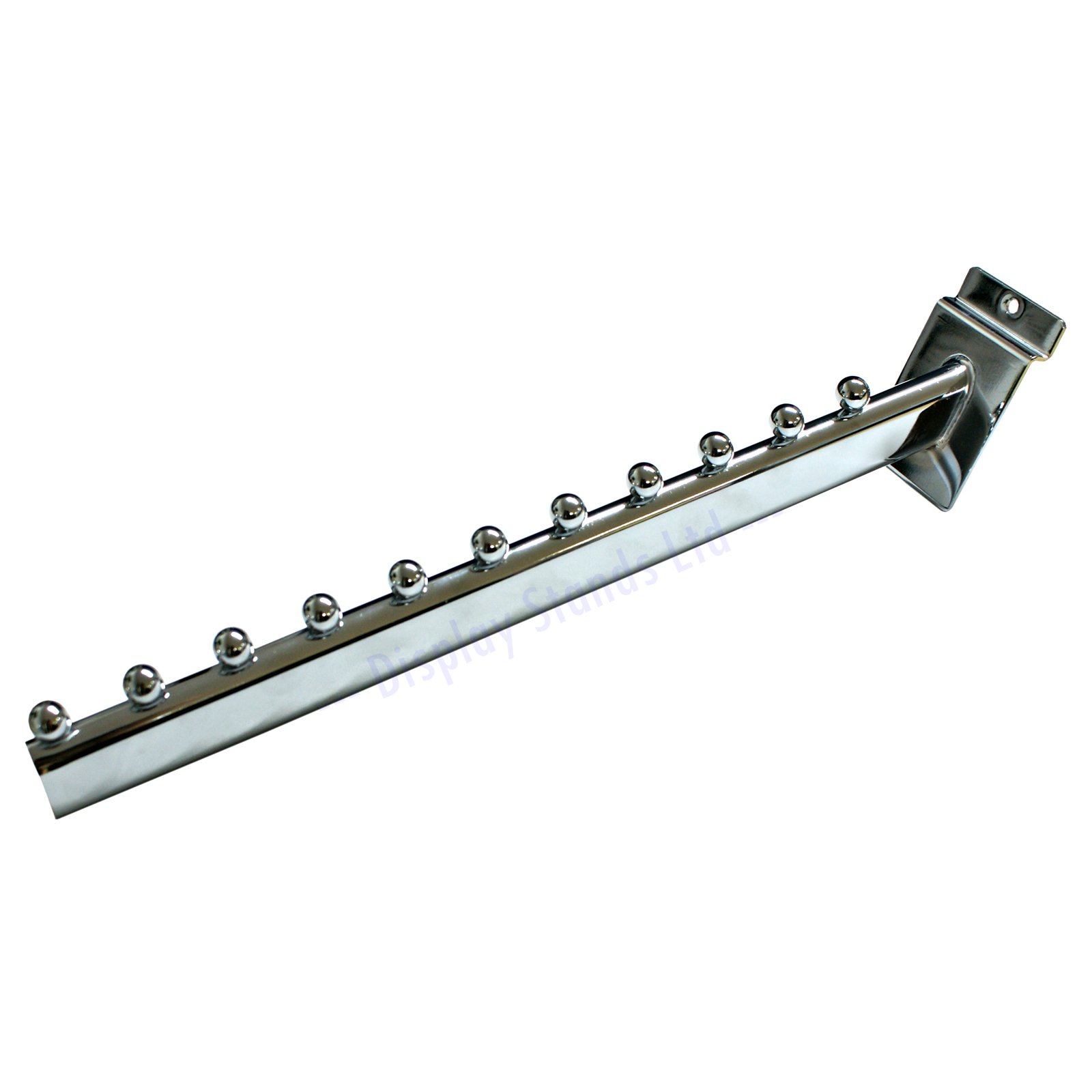 Display Stands Slatwall Heavy Duty Sloping Arm X 10 Chrome (J33)