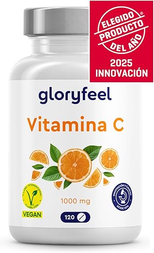 Vitamina C 1000 mg - Sistema Inmunitario, Cansancio, Piel y Huesos - Solo 1 Tableta al día - 120 Tabletas (4 meses) - Vitamina C Pura - Vegano, Sin Aditivos y Probado en Laboratorio