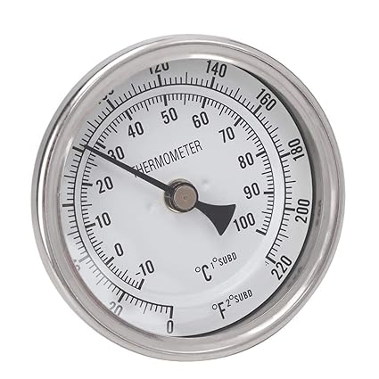 Set of 2 Lightweight Metal Dial Thermometer, Convenient Weldless Thermometer Stainless Steel 1/2 NPT Thread Pot Thermometer, Daily Use for Kitchen Use