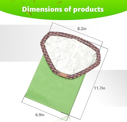 Miniatura 2 de Paquete de 22 bolsas de filtro micro 107314, compatibles con aspiradora ProTeam de 6 cuartos de galón, (collar triangular abierto), repuesto para