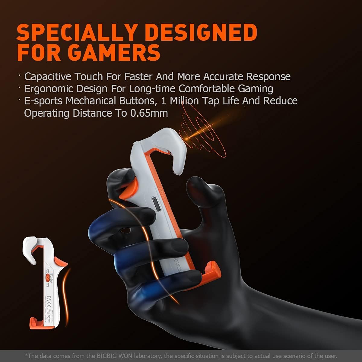 BIGBIG WON Mobile Gaming Trigger Plug and Play per iOS e Android Phone, 4,7-6,5 pollici Game Trigger per PUBG/Fortnite/Call of Duty