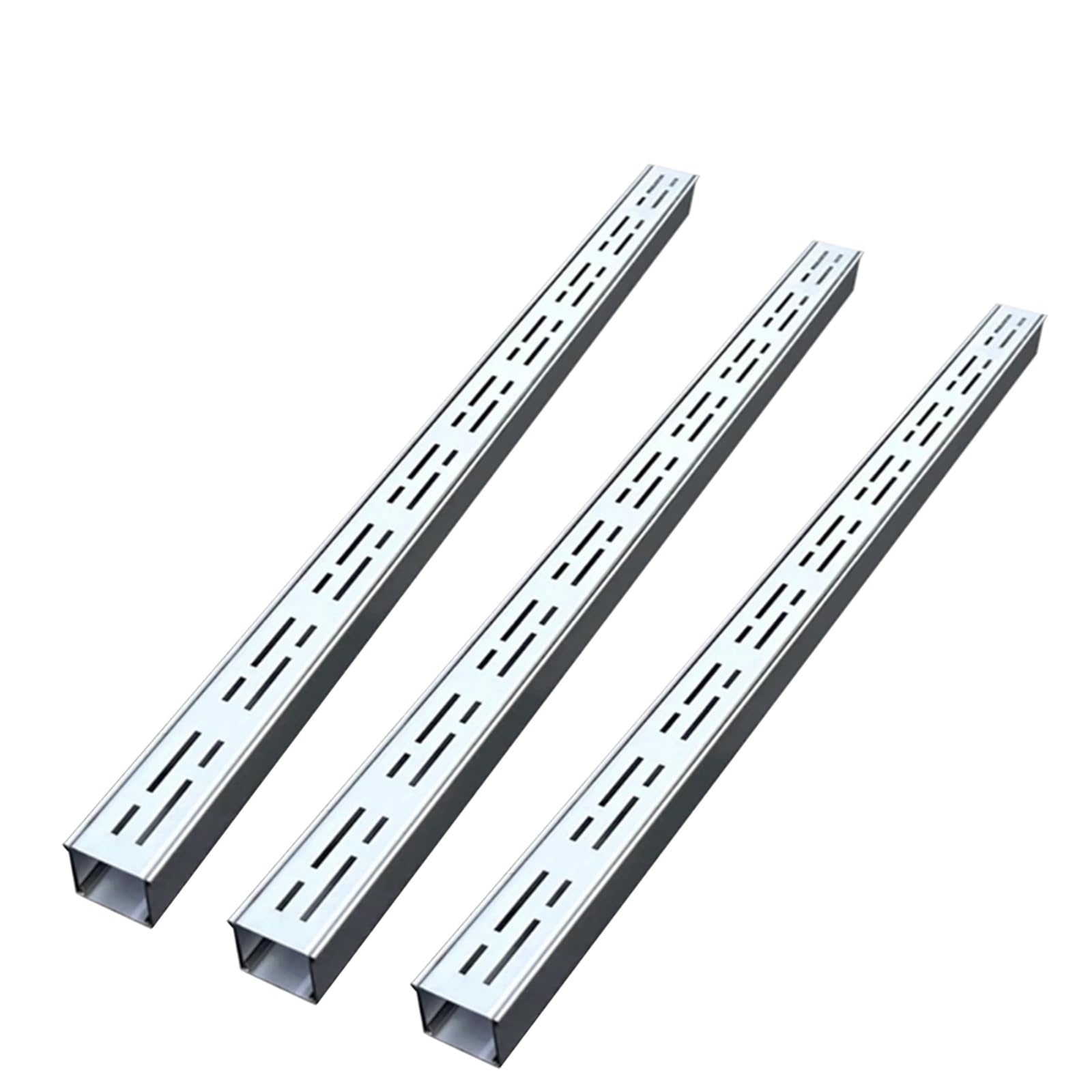 GLDYTVF Drainage Channel Grate with Steel Cover Outdoor Drainage System 3-Piece Kit for Vehicle Entrances Commercial Areas Linear Drainage Solution (5.9x1.6in/15x4cm)
