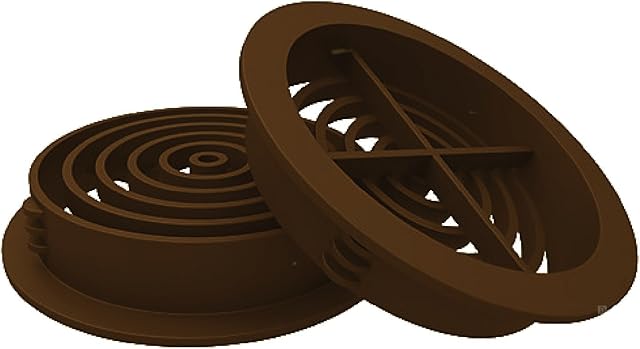 10 x Brown Plastic 70mm Round Soffit Air Vents/Upvc Push in Roof Disc/Fascia