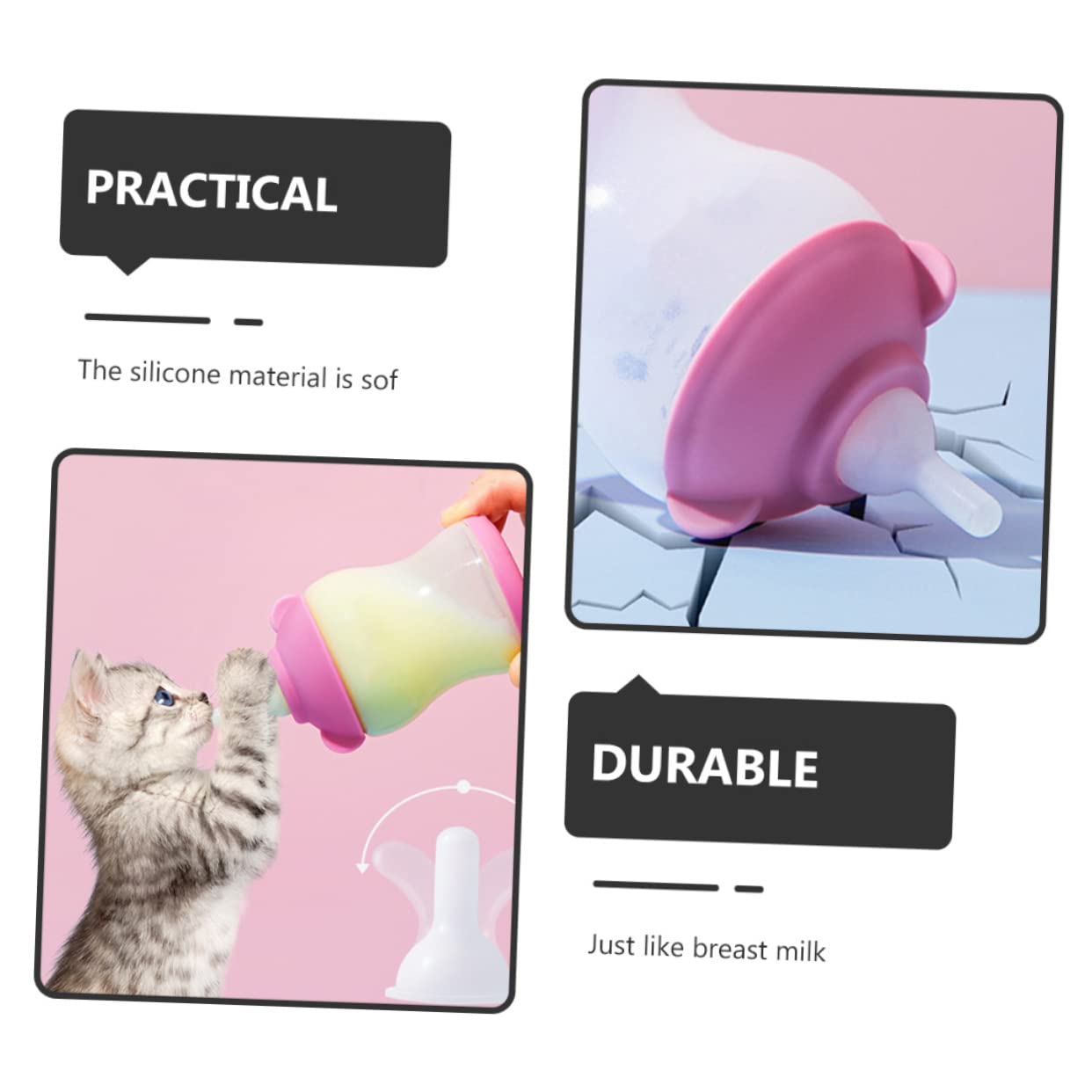 Mipcase 4sets Pet Feeding Helper Kitten Pacifier for Puppies Silicone Slow Feeder Bowl Insert Comfortable for Little Pets 20pcs*4