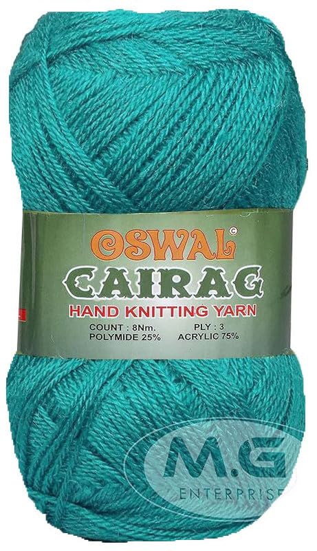 Image of M.G Chirag Teal (200 gm) Wool Ball Hand Knitting Wool /Art Craft Soft Fingering Crochet Hook Yarn, Needle Knitting Yarn Thread Dyed AH