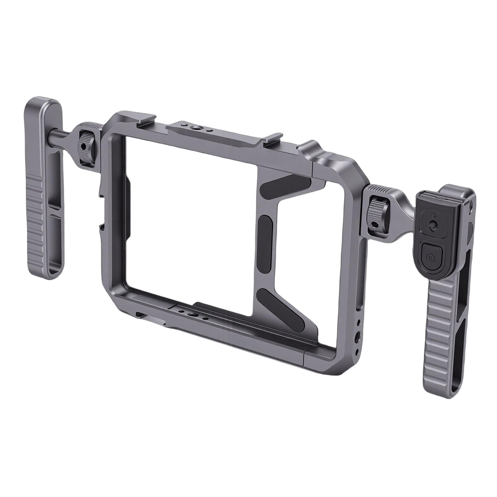 Cuifati Jaula Estabilizadora Universal para Teléfono de Aleación de Aluminio con Asas Dobles, Estuche para Cine, Estabilizador de Vídeo para Teléfono, Soporte para Trípode para Creador