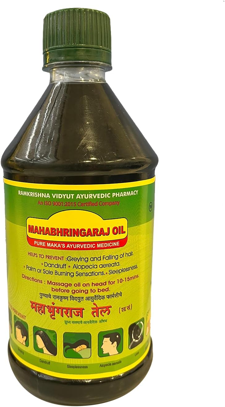 RVAP Mahabhringraj Oil 500ml | Pure indian MaKa's Ayurvedic Oil for Hair care | Enriched with various Indian herbs and ingredients (17 fl oz)