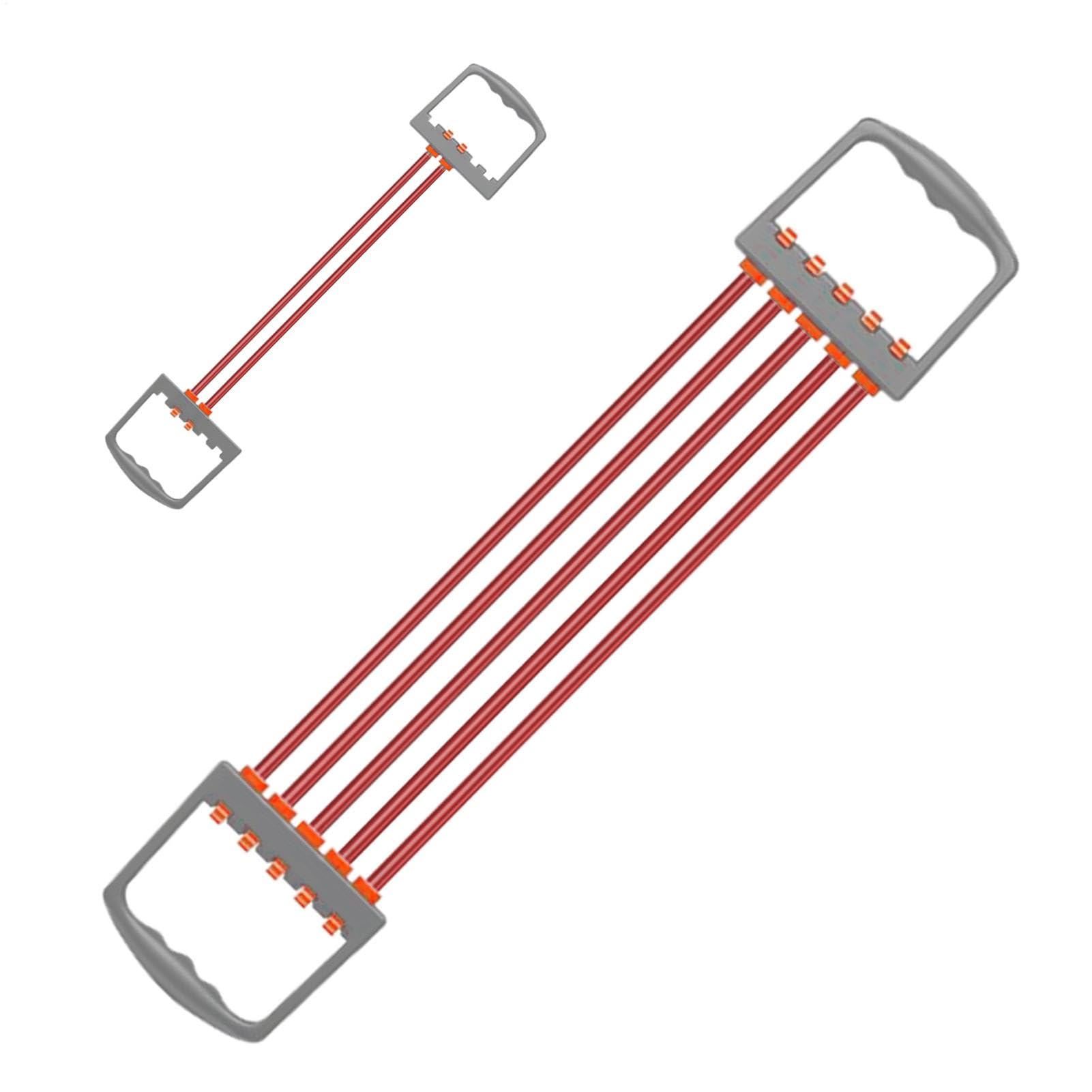 Fasce di resistenza per fitness, fasce elastiche per esercizi di braccia, 5 molle, regolabili, espansore toracico | Corde elastiche, dispositivo di allenamento per braccia per allenamento