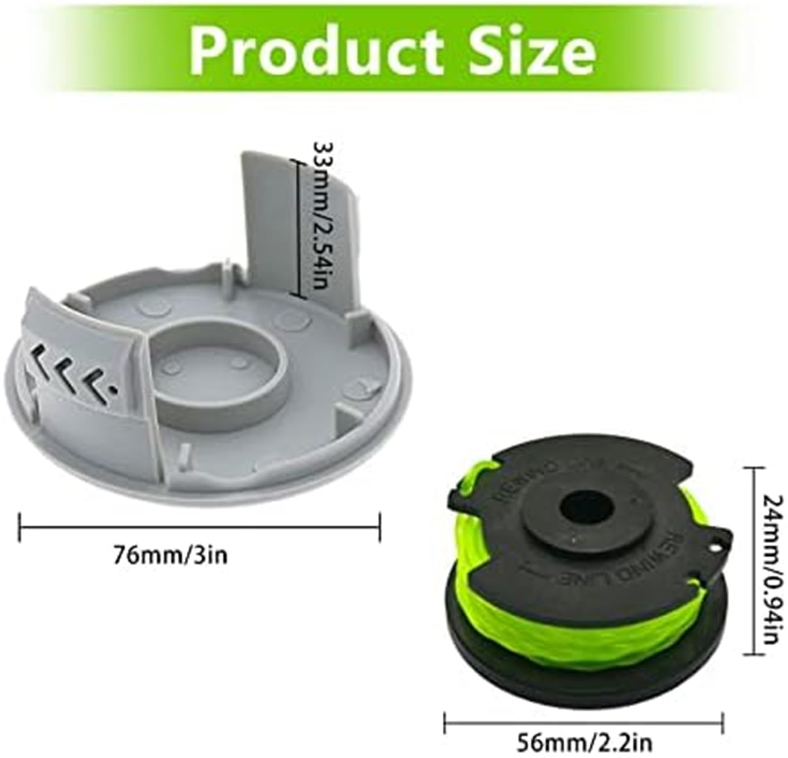 Automatyczna szpula kosiarki Szpula kosy spalinowej, dla Ryobi Rac143 6.1MX 2Mm 36V żyłka zamienna dla podkaszarki, RLT36B33 RY36LT33A-0(BLACK 8 2)