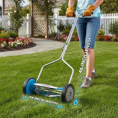 Image of American Lawn Mower Company 2204-14 14-Inch 4-Blade Push Reel Lawn Mower