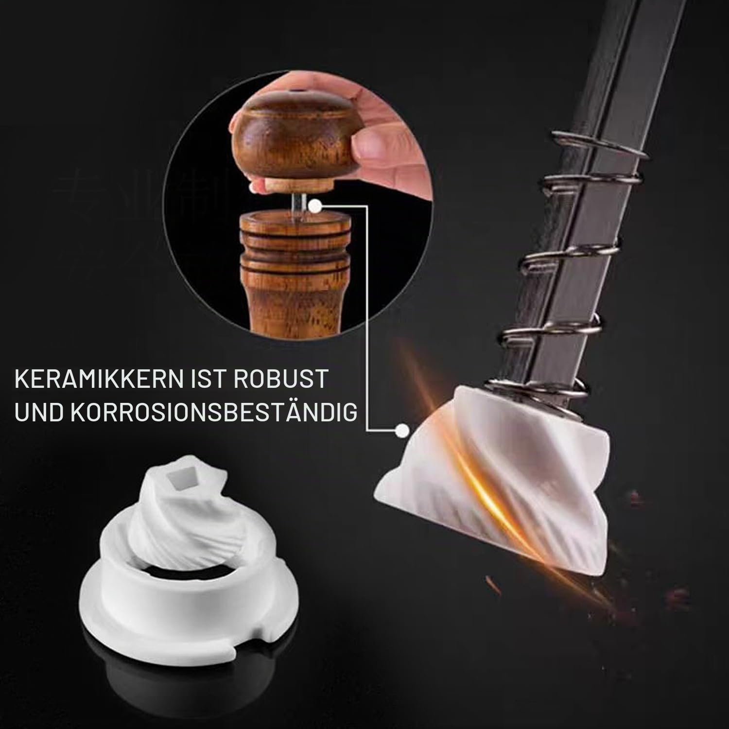 Pfeffermühlen-Ersatzteile, Salz- und Pfeffermühle, Keramikmahlwerk, Kern-Pfeffermühle, Zubehör für selbstgemachte Salz-, Pfeffer- oder Gewürzmühlen, 6 Stück