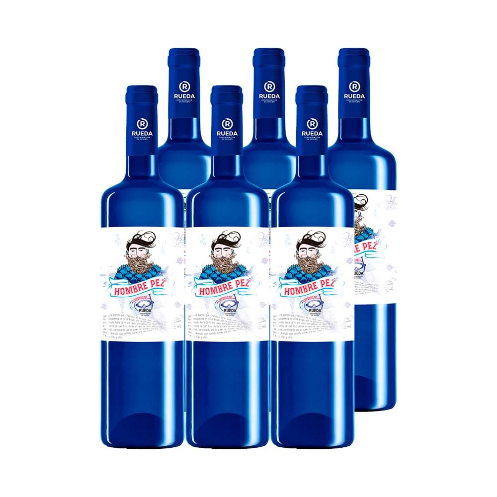 CUATRO RAYAS Hombre Pez Verdejo - Vino Blanco DO Rueda (6 Botellas x 750ml)