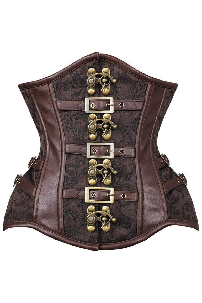 Daisy corsets womens Daisy Corsets Top Drawer Brown Brocade Steampunk Steel Boned Underbust Corset
