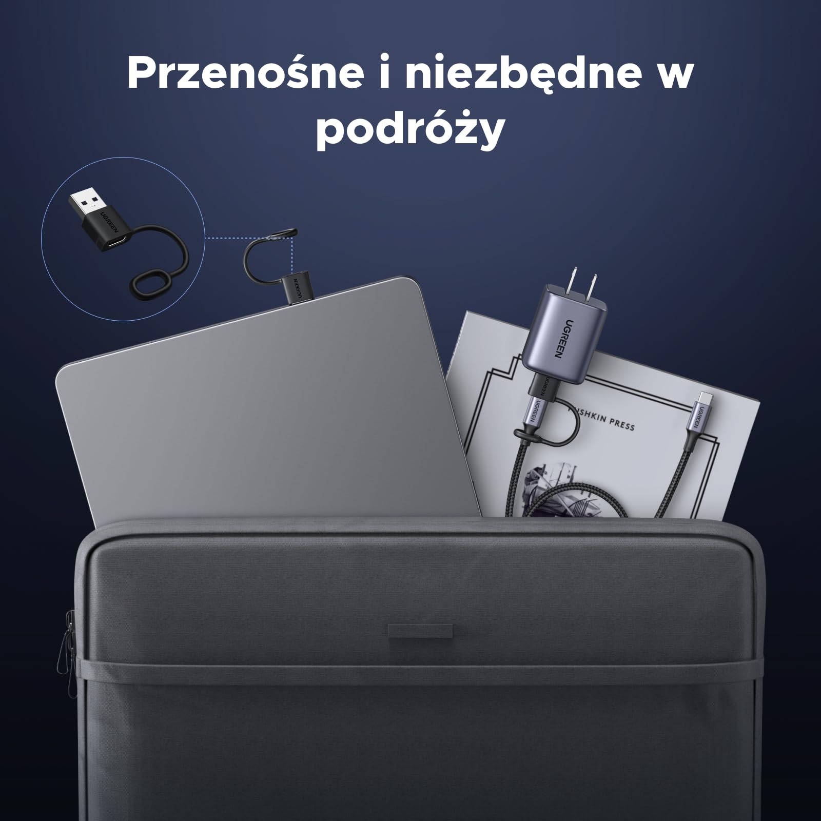 UGREEN USB do adaptera USB C (2 szt.) Adapter 10 Gb/s do zestawu z pierścieniem zabezpieczającym przed uszkodzeniami mechanicznymi dla iPhone'a 16/15/14 serii serii laptopów Carplay usw