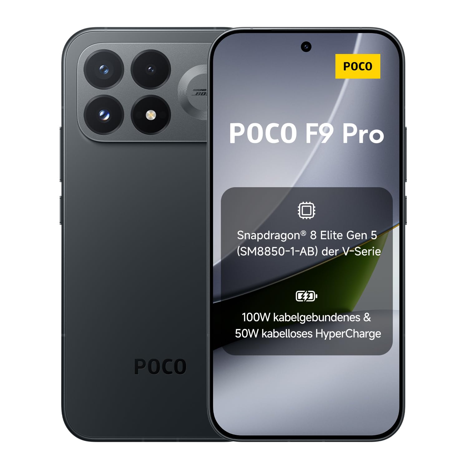 Poco F9 Pro, Smartphone 12+256 GB, Black, 6330mAh Akku, 100W Laden | Snapdragon® 8 Elite Gen 5, V-Serie (SM8850-1-AB), VisionBoost D8, Immersives 6,59"-AMOLED-Display, 200-MP-OIS-KI-Kamera