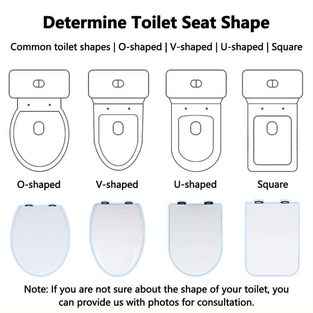 Sedile WC Universali Forma V Copriwater con Chiusura Rallentata,Coprivaso per Famiglie,Tavolette WC Muto Tavoletta WC Bagno,Copriwater Rapido Montaggio,38 * 45cm,Coperchio Water,02