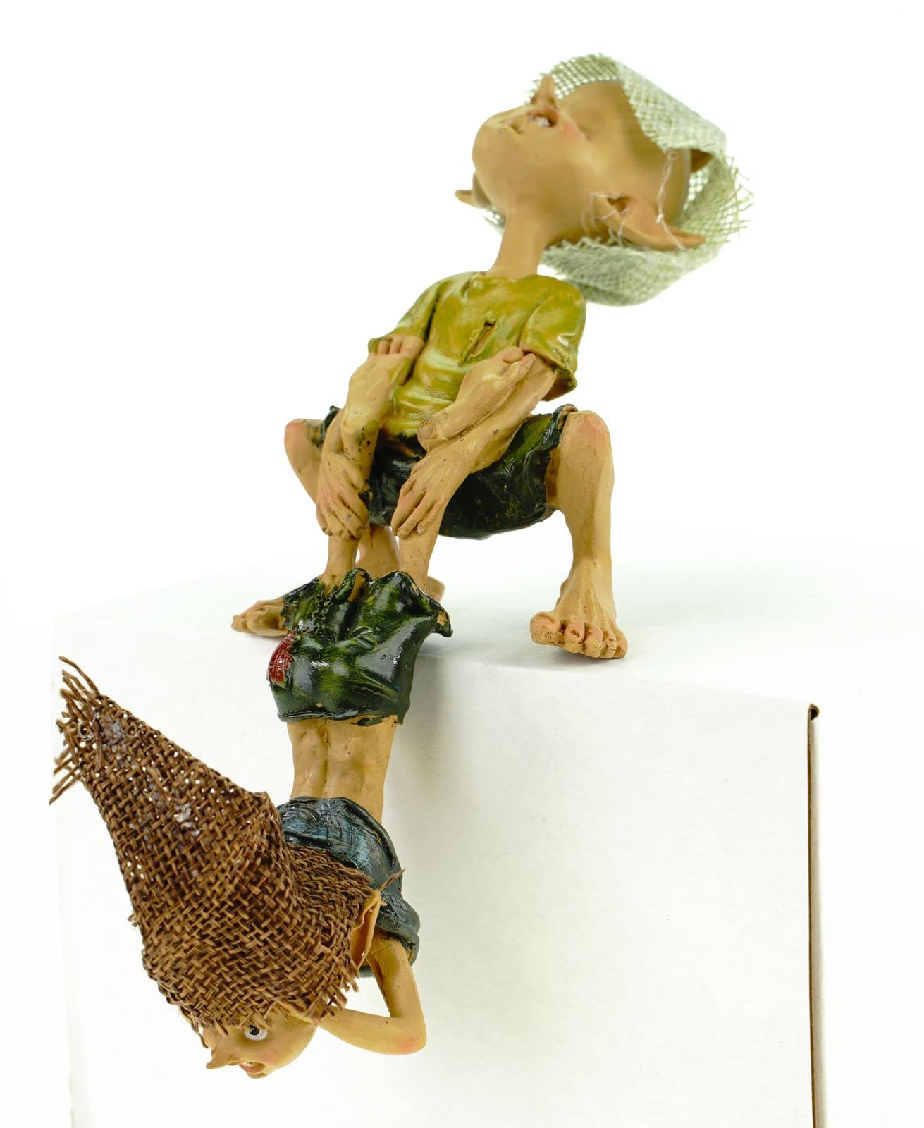 Pixie - Taburete de Borde Fijo Pixie en los pies, 19 cm, Figura enana Kobold Hada mítica Gnom
