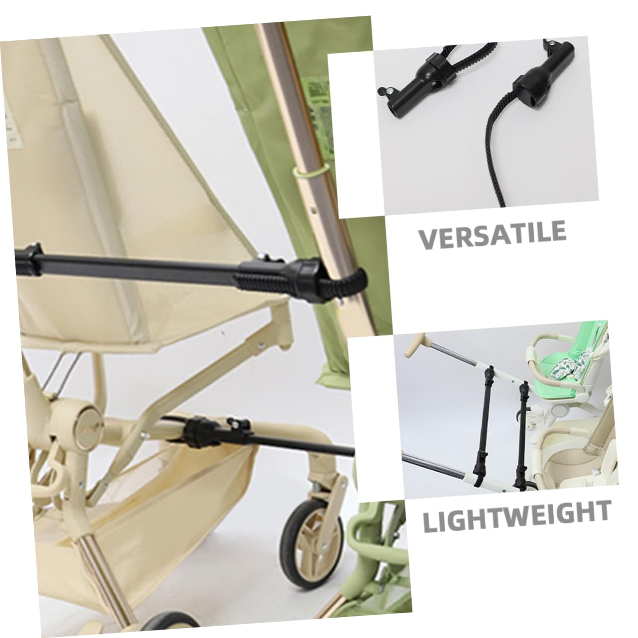 Conector Sillas de Paseo 2 Piezas para Cochecito Gemelar Negro