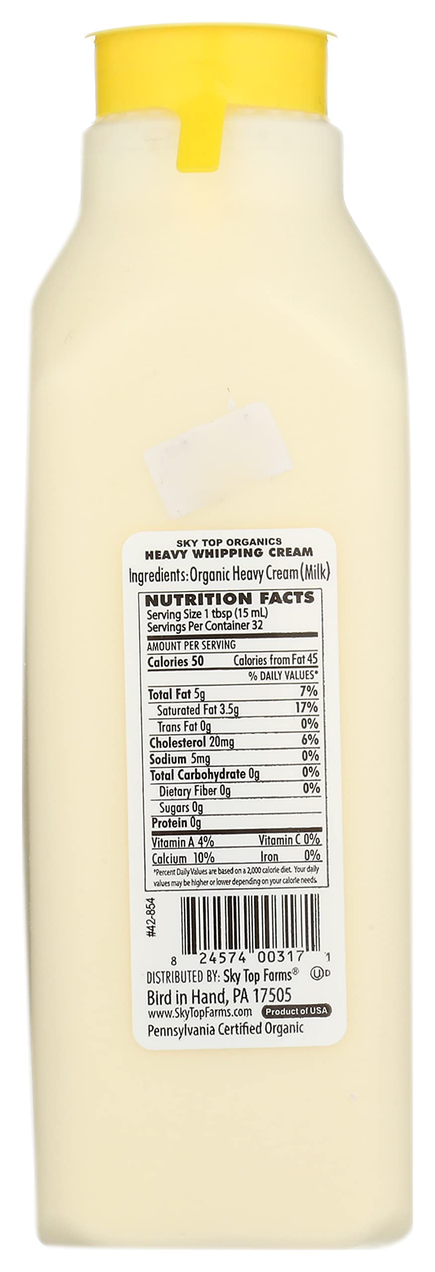 Sky Top Farm Organic Heavy Whipping Cream 16 Oz — view 2