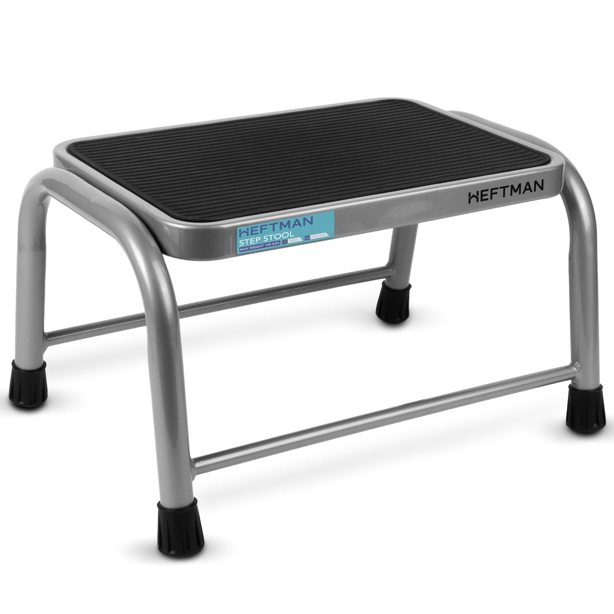  - Heftman Step Stool Metal Grey Footstool