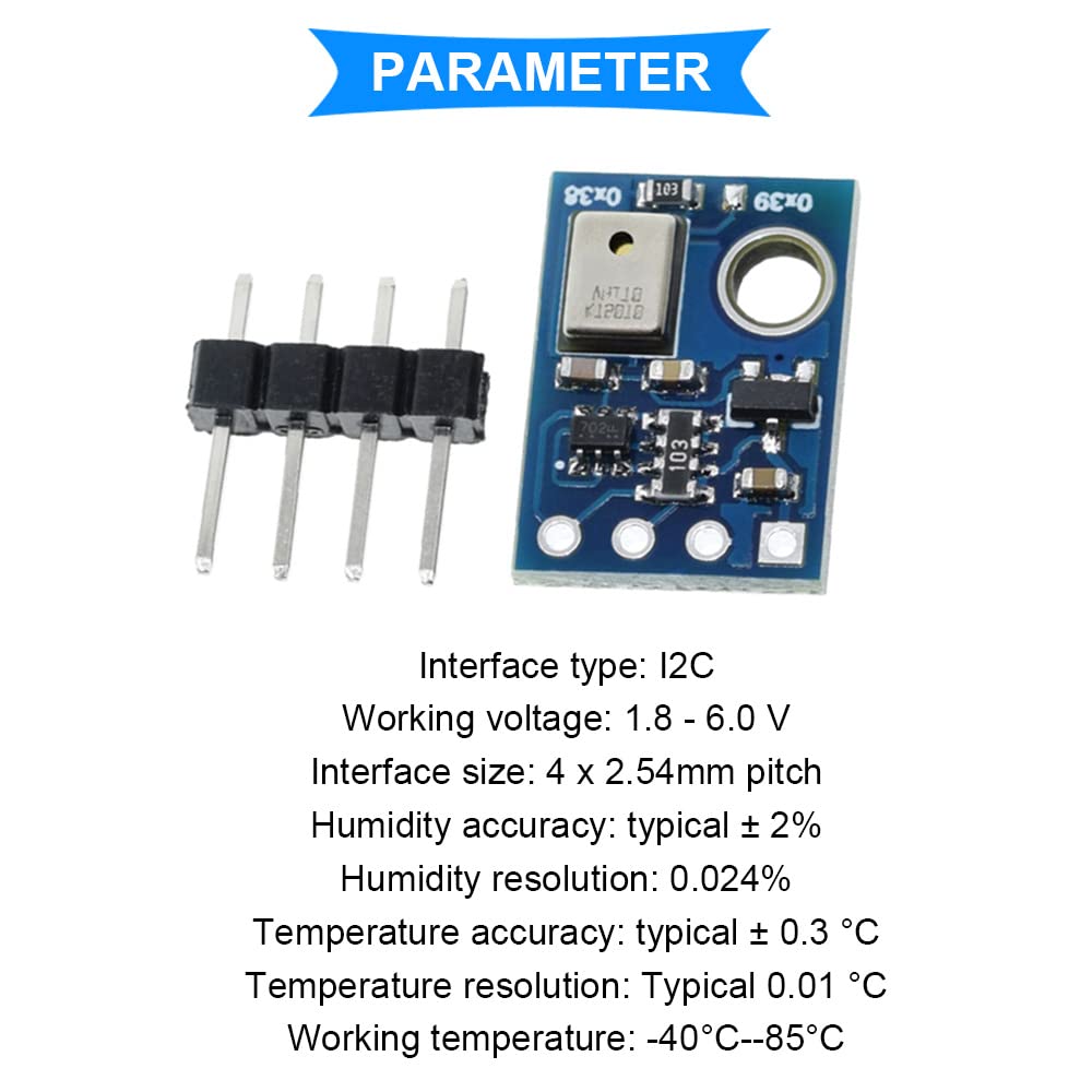 Ctzrzyt 10 Pezzi AHT10 Modulo di Misurazione Sensore di Temperatura e Umidità Digitale Ad Alta Precisione Comunicazione I2C Sostituire SHT20