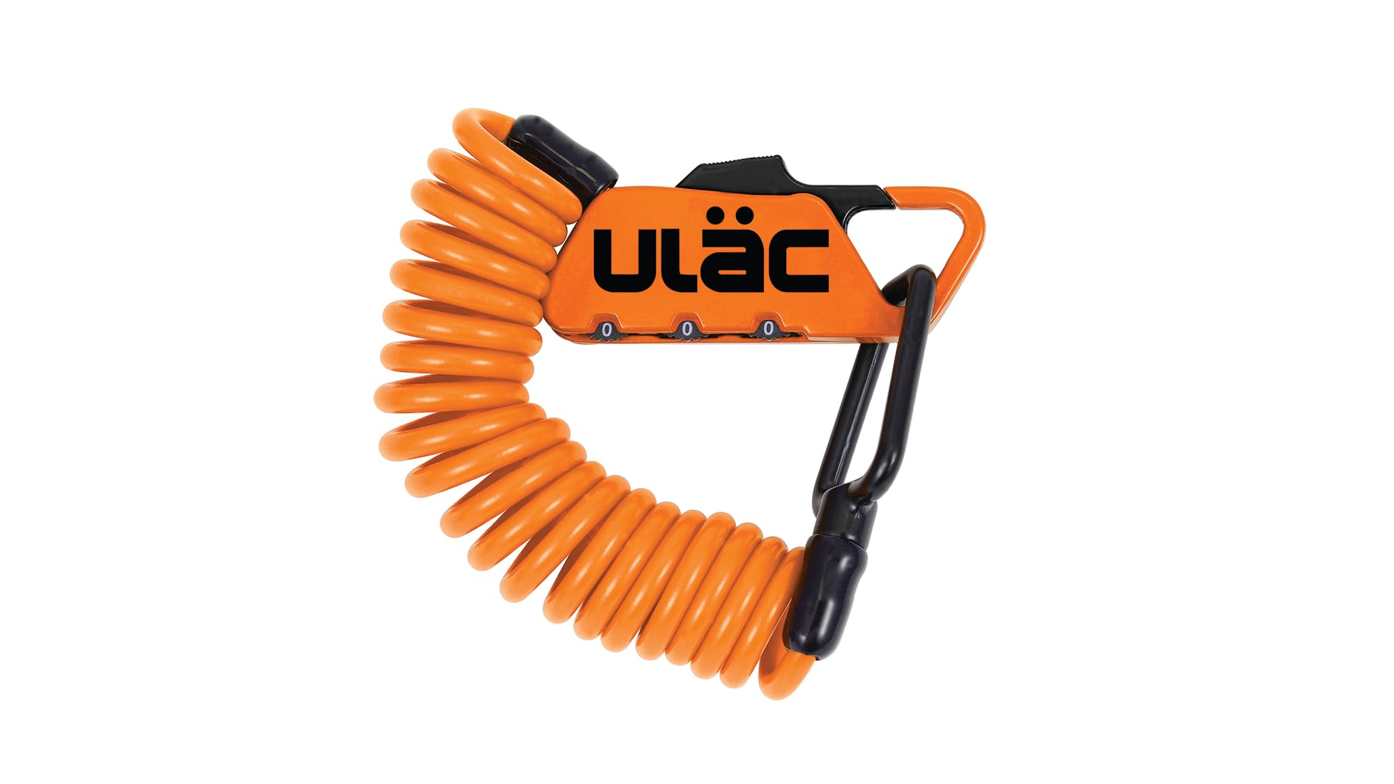 ULAC Piccadilly LTD Multipurpose Carabiner Cable Combo Lock for Helmet, Motorcycle, e-Scooter, Bicycle, Gym Locker, Baby Strollers, Suitcases, Luggage, Gate, Fence(Orange)