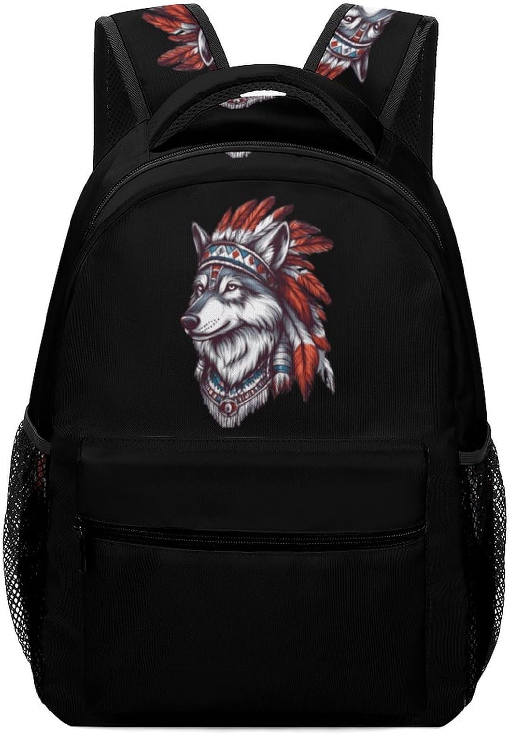 Chief of The Wolf Pack Tribal Wolves Laptop Backpack Lightweight Travel Daypack Shoulder Bag for Men Women