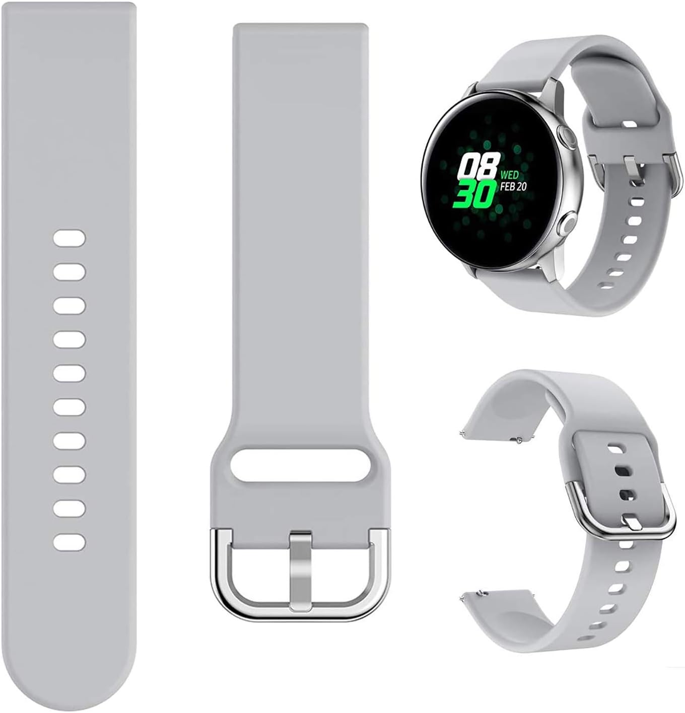 Minggo Band Compatible with Samsung Galaxy Watch Active/Active2 40mm/44mm,Silicone Sports Wristband Replacement Compatible for Galaxy Watch 42mm/Gear S2 Classic/Gear Sport Smart Watch