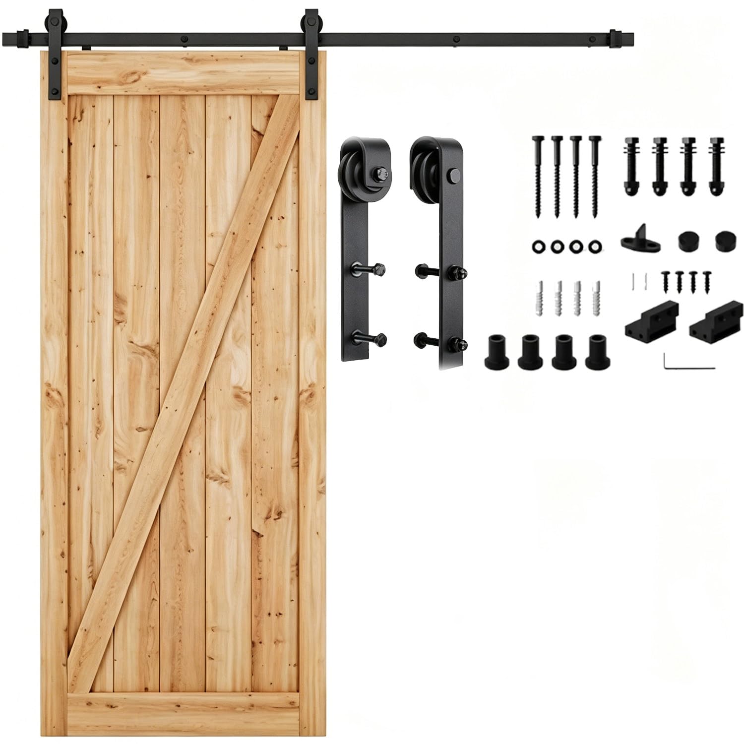 DowPie Indoor Barn Door Hardware, Stable Sliding Door Track, Reinforced Structure for Long Lasting Daily Home and Residential Use 2.44m/8ft