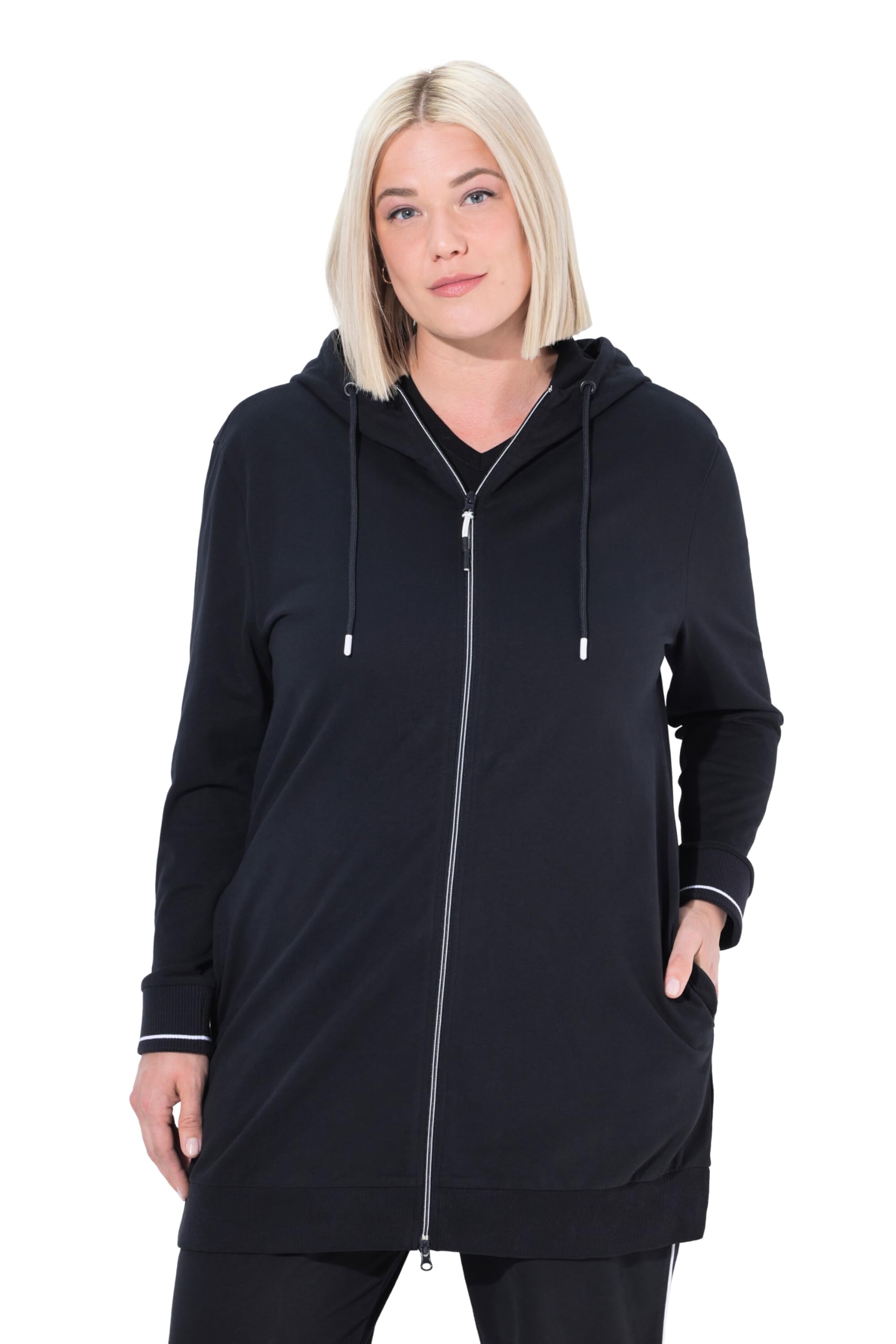 Ulla Popken Sweatjacke Lang, Accent Maglia di Tuta Donna (Pacco da 1)