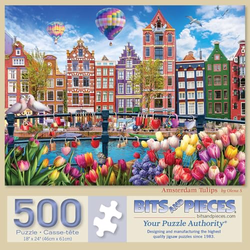 Bits and Pieces Jigsaw Puzzles for Adults 500 Pieces - Amsterdam Tulips