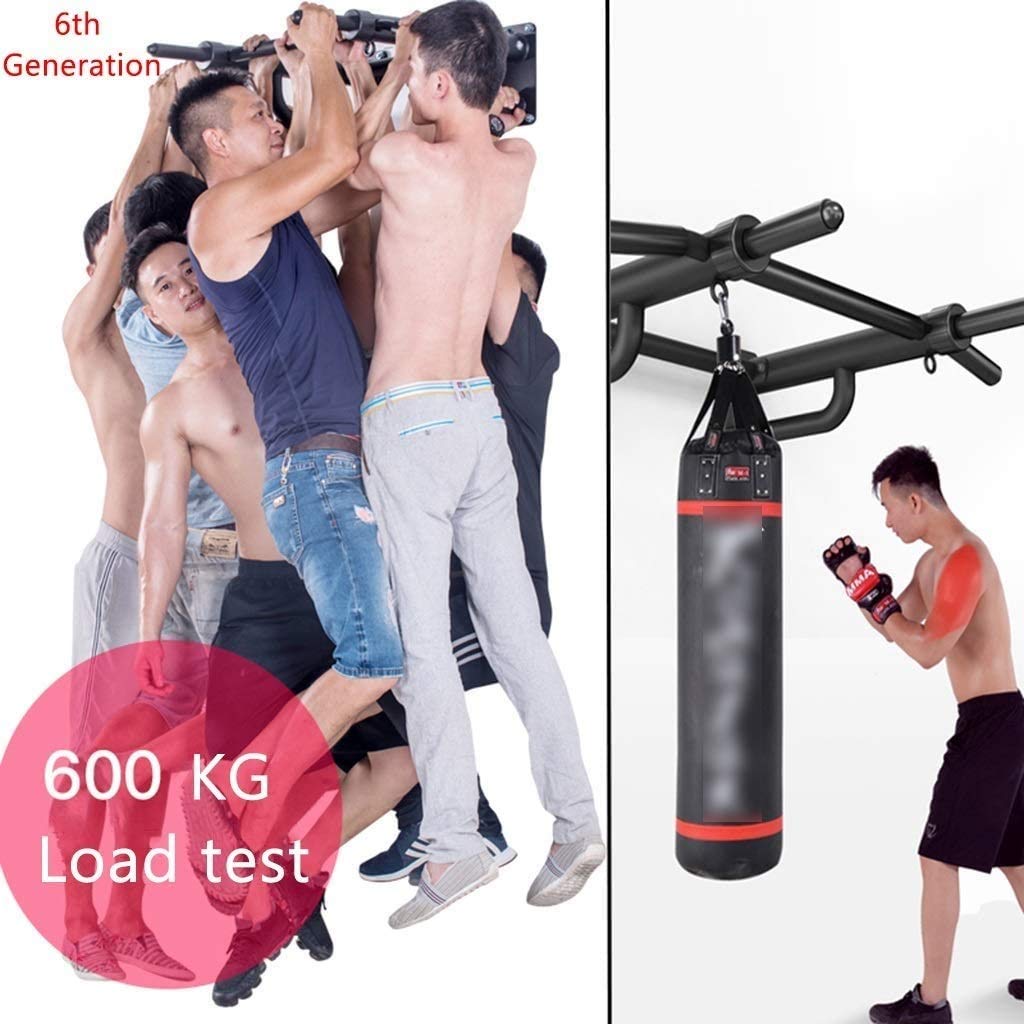 Klimmzugstange, Klimmzugstation, Wandmontage, Heim-Fitnessstudio, Trainingsgerät für rhythmische Gymnastik, Cross-Fit, kommerzielles oder Heim-Fitnessstudio (Größe: 98 x 65 x 22 cm) (Farbe: Schwarz)