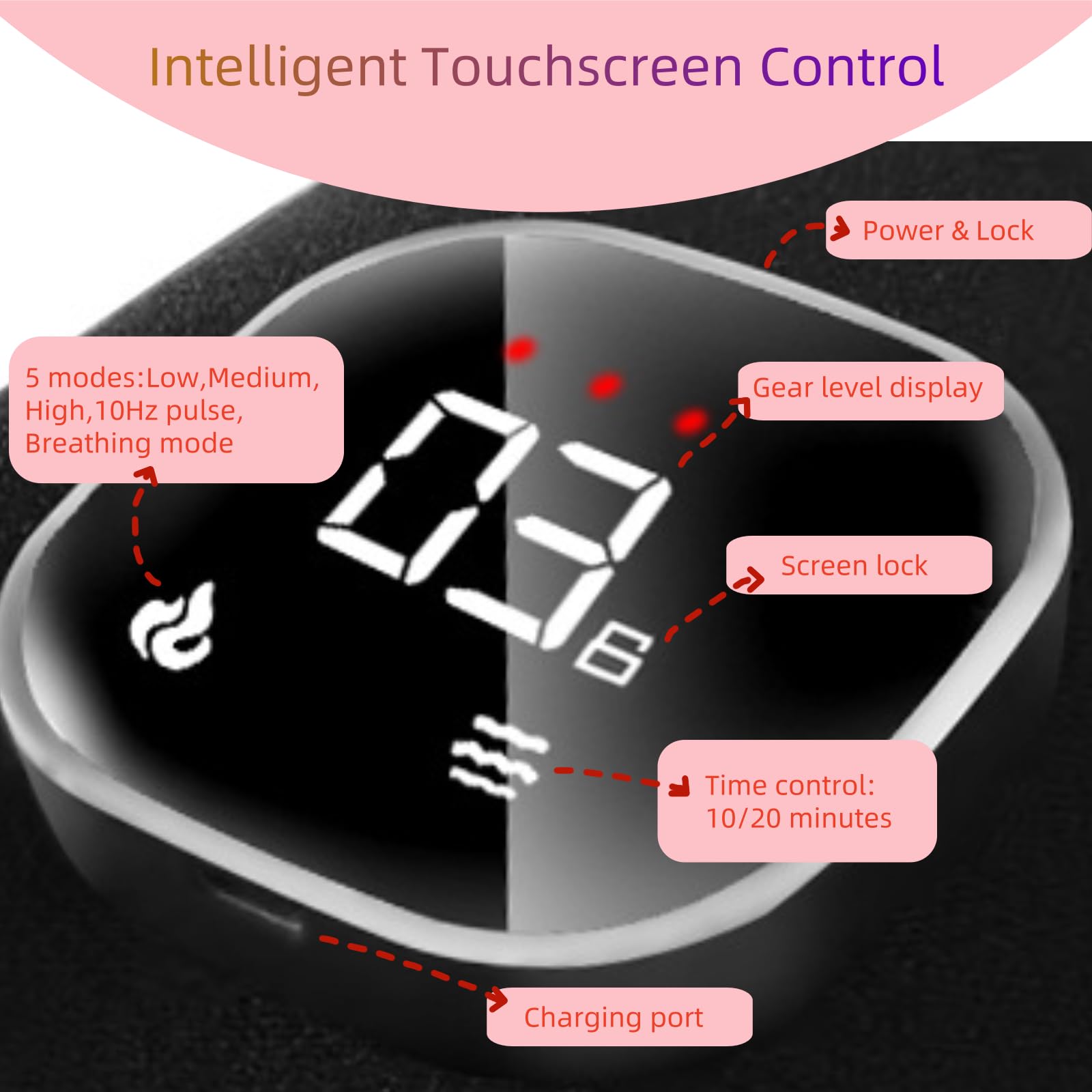 Ceinture de luminothérapie rouge sans fil Warmforwel pour pieds, mollets, genoux et bras, double longueur d'onde 660 nm et 850 nm, 64 LED, écran tactile, 5 modes, rechargeable par USB-C, sangle réglab
