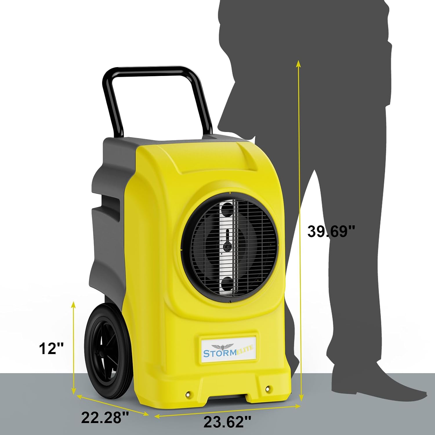 ALORAIR LGR Commercial Dehumidifier with Pump & Drain Hose, Portable Insutrial Dehumidifier for Basments, Home, Job Sites, Fit for 2,100 Sq.Ft Space with Wheels (Storm Elite Yellow NO WIFI)