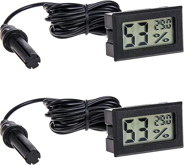 RUIZHI 2er-Pack Digital Hygrometer Thermometer für Terrarien, Aquarien, Reptilien