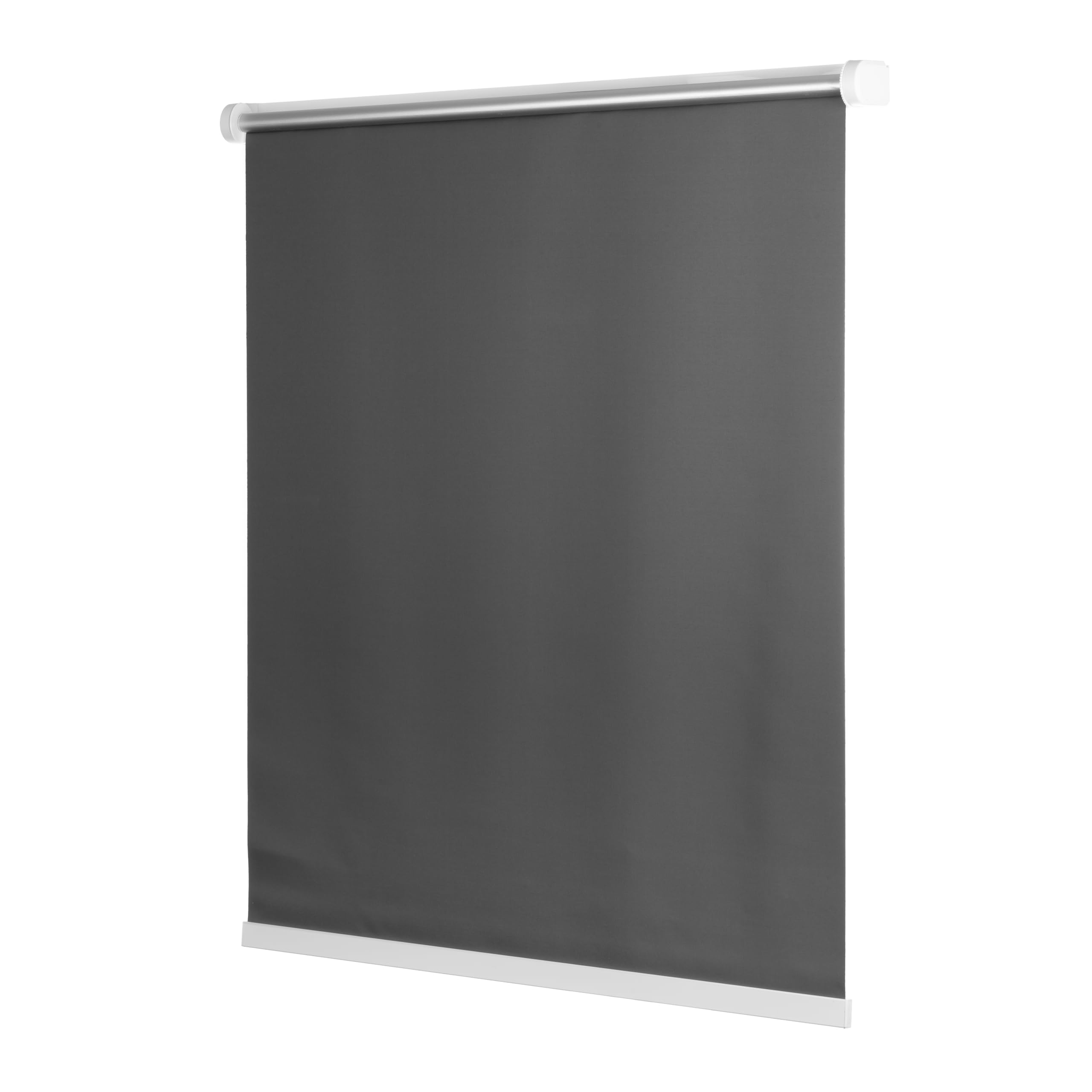 Ventanara® Roleta bez wiercenia, roleta sprężynowa z uchwytami zaciskowymi (szara (zaciemniająca pomieszczenie), 110 x 150 cm