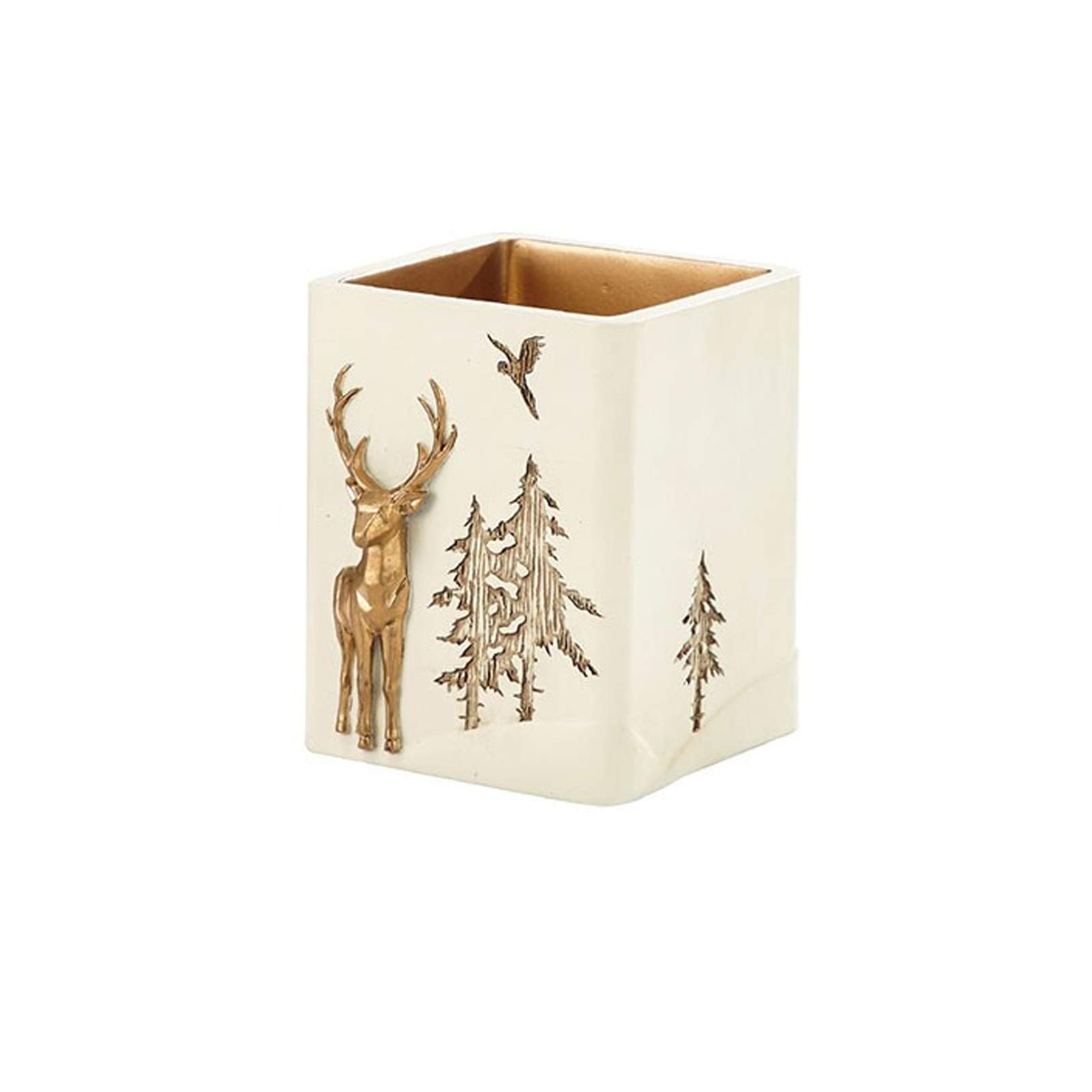 LOWLIU Portapenne Porta Penna da scrivania, Tazza a Matita in Resina Durevole Desktop Storage Organizer Gardenery Caddy for Ufficio, Aula (Blu/Bianco) Forniture per Ufficio (Color : A)